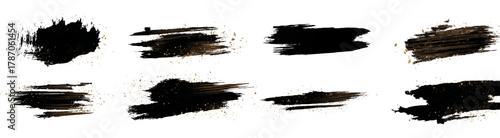 Black and Gold Brush Stroke Texture Set