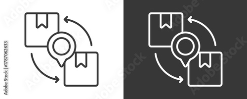 Logistics Icon Set Vector Collection Isolated In Black And White