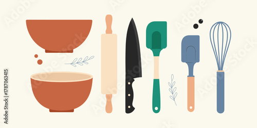 Essential Baking Utensils A Collection of Kitchen Tools for Cooking and Culinary Creations