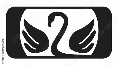 Elegant swan logo design for luxury brand identity, graceful bird symbol for beauty and sophistication, modern vector emblem for spa or wellness company