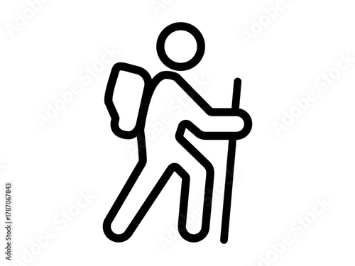 Hiking Icon Vector Illustration for Adventure Business Concept and Outdoor Exploration
