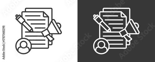 Content Creator Icon Set Vector Collection Isolated In Black And White