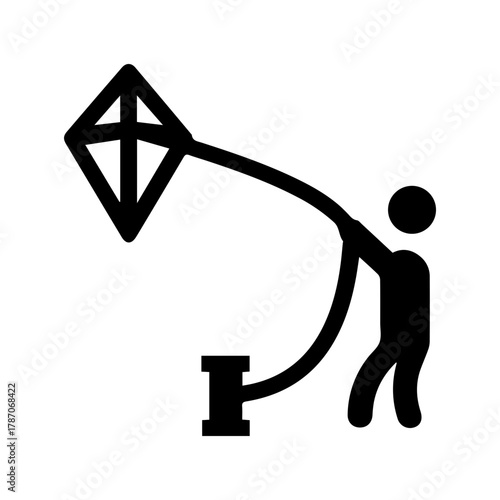 Person Flying Kite Icon