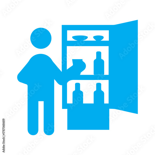 Person opening refrigerator