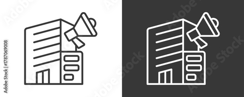 Company Icon Set Vector Collection Isolated In Black And White