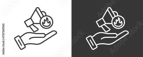Advertising Icon Set Vector Collection Isolated In Black And White