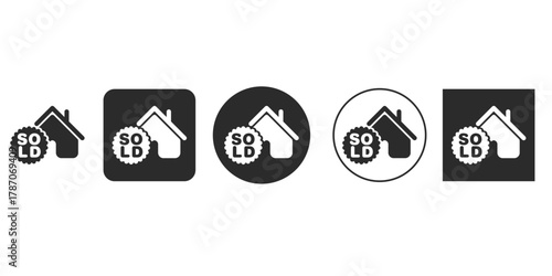 House sold icon set real estate sold sign vector illustration can be used for topics like business, finance, property, real estate