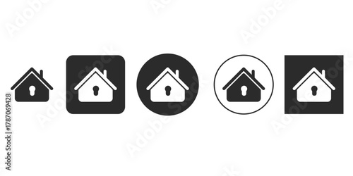 House keyhole icon set real estate keyhole sign vector illustration can be used for topics like business, finance, property, real estate