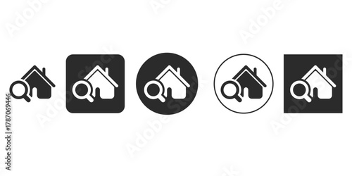 House search icon set real estate search sign vector illustration can be used for topics like business, finance, property, real estate