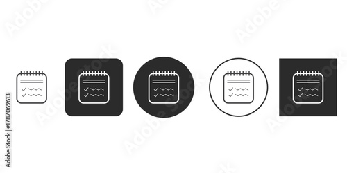 Set of line notebook icon spiral notepad icon school notebook writing pad vector illustration