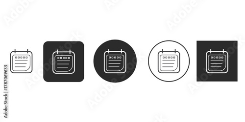 Black line calendar icon event reminder symbol date symbol abstract banner with liquid shapes vector