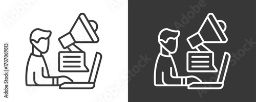Marketing Agency Icon Set Vector Collection Isolated In Black And White
