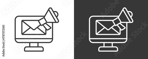 Email Marketing Icon Set Vector Collection Isolated In Black And White