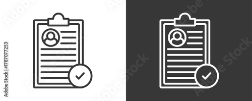 Cv Icon Set Vector Collection Isolated In Black And White