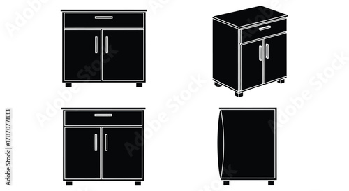 Stylish cabinet design with drawers and doors for modern home decor