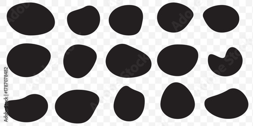 Abstract blobs organic shape set. Fluid liquid rectangle shapes collection. Speech bubble blob shape