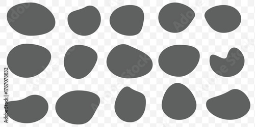 Abstract blobs organic shape set. Fluid liquid rectangle shapes collection. Speech bubble blob shape