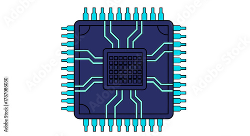 Modern microchip design for technology concepts and electronic innovation