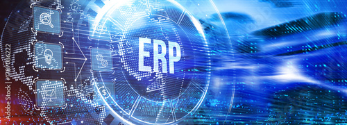 Business, Technology, Internet and network concept. Enterprise resource planning ERP concept.  3d illustration