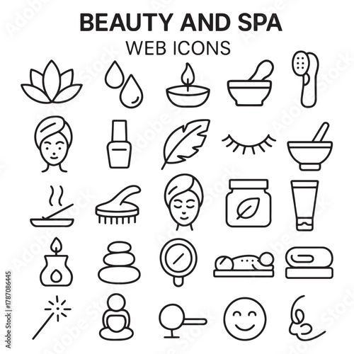 Beauty and Spa icon set for design