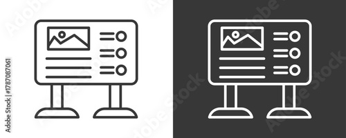 Billboard Icon Set Vector Collection Isolated In Black And White