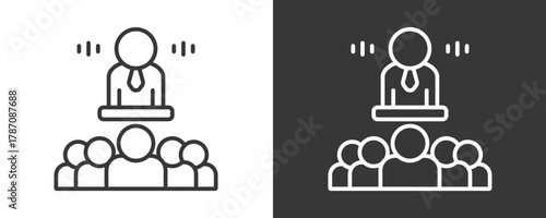 Broadcaster Icon Set Vector Collection Isolated In Black And White