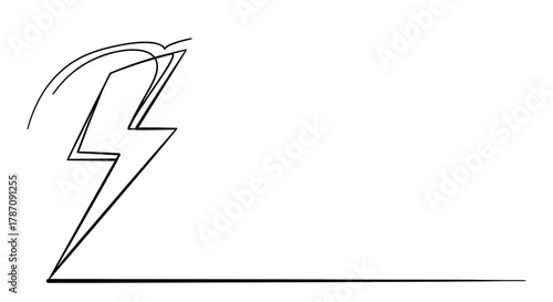 Bold black lightning bolt icon with energetic arcs on a clean white background