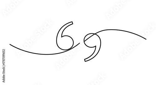 Elegant minimalist line art design featuring the numbers sixty nine in a flowing abstract style