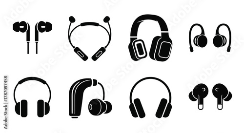Diverse headphone set perfect for listening to music and podcasts