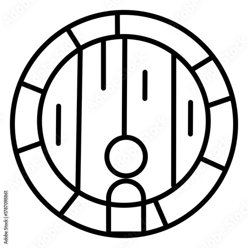 Wooden Wine Barrel Outline