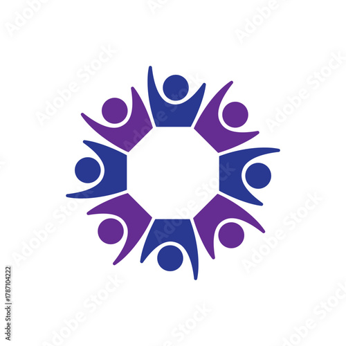 rotating successful people community logo design