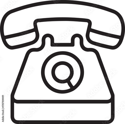 Vintage rotary dial telephone icon outline illustration