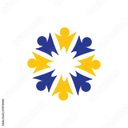 rotating successful people community logo design