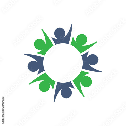 rotating successful people community logo design