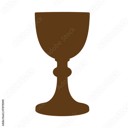 Brown chalice silhouette a vintage art depiction of a religious communion cup design