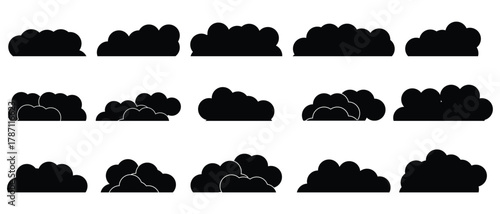 bush icon set, Bush isolated symbol vector, set of green trees icon.