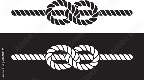 Nautical Knot Illustration Rope Knot Tied Maritime Element Decorative Graphic