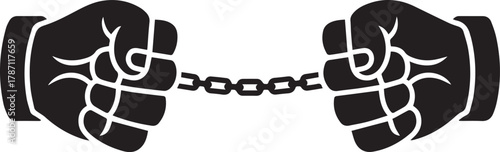 Chain Fists Symbol Strength Power Control Restriction Constraint Silhouette