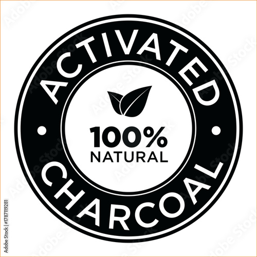 Activated charcoal logo design Vector