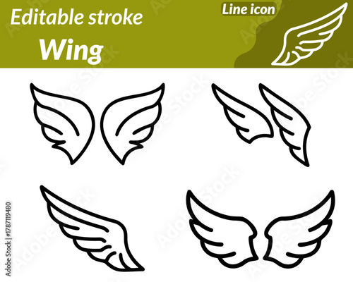 A graceful icon character depicting a stylized wing with smooth. Curved feathers that convey freedom speed and inspiration. The design symbolizes movement flight and ambition often associated.