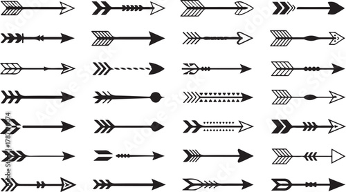 Arrow Collection Various Shapes Indication Black Shapes Cursor Direction Mark Arrowhead