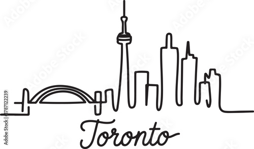 Toronto Skyline Silhouette Minimalist Canadian Landmark Urban Landscape Art