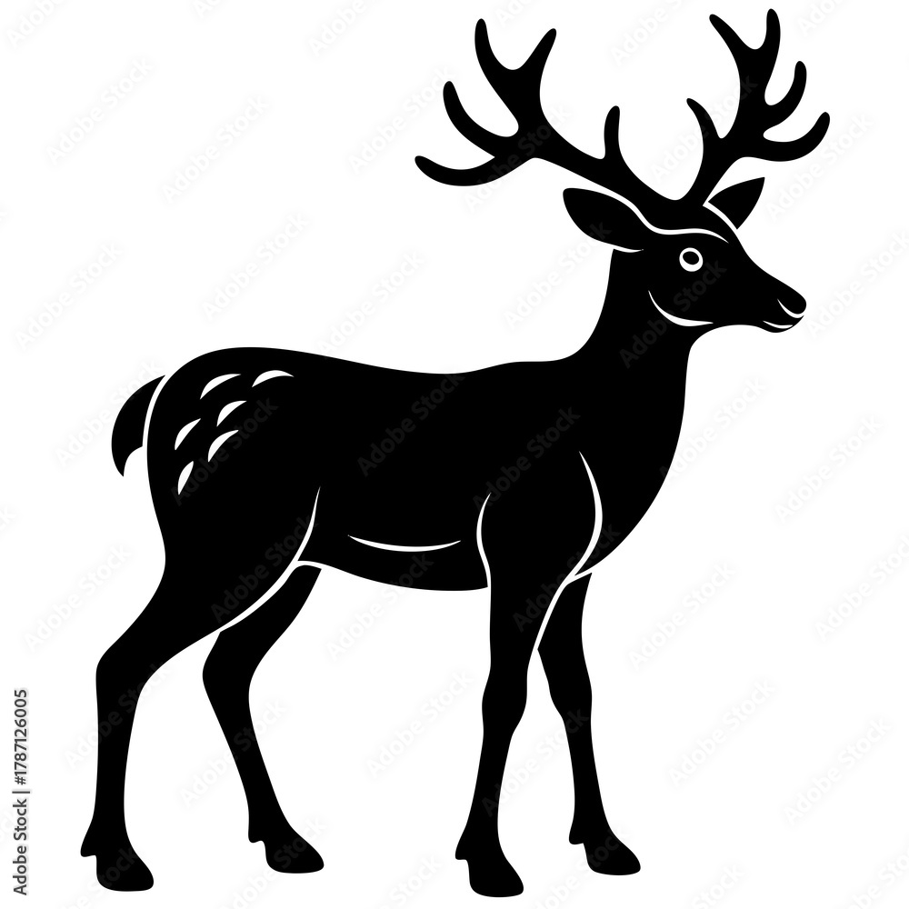 Obraz premium deer silhouette vector Holiday silhouette vector bundle perfect for creative seasonal graphic design projects.