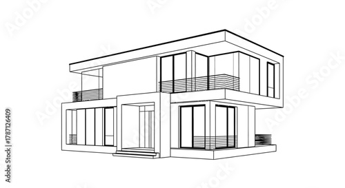 Modern house architecture design building exterior residential home plan
