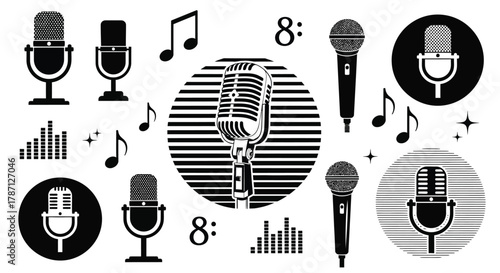 Dynamic microphone collection for music, podcast, and performance icons
