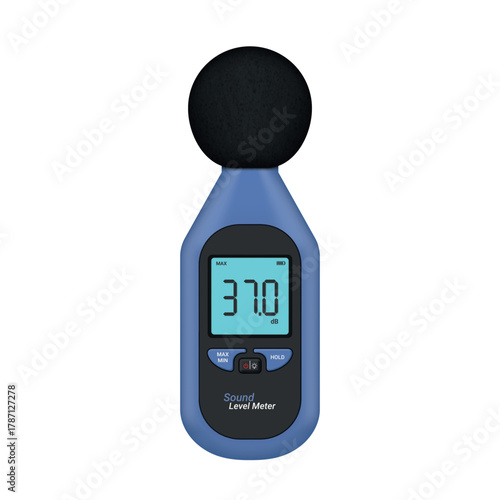 Portable sound level meter with visual display of sound levels in different environments for effective noise pollution monitoring.