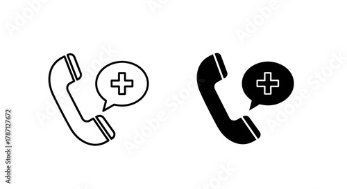 Simple illustration of two ballpoint pens in black and white outline