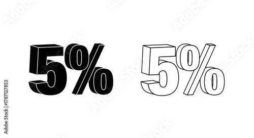 Two price tags displaying a fifty percent discount one outlined and one filled
