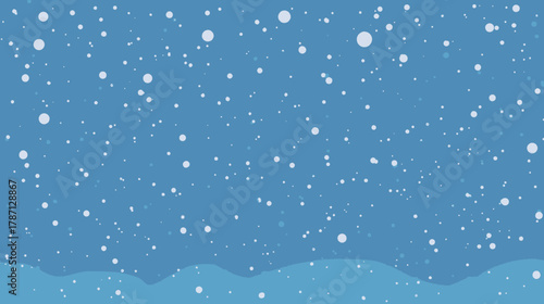 Animated snowfall gracefully descends across a serene winter landscape, creating a mesmerizing visual display of gentle weather and seasonal beauty.