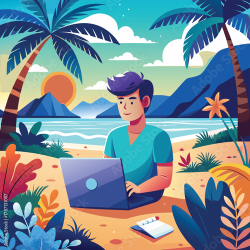 Working Remotely from a Beautiful Beach Paradise working remotely from